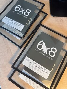 6x8 Black Floating Photo Frame (Set of 4)